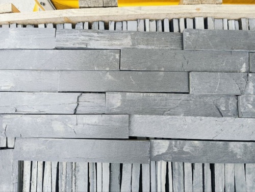 Плитка чёрная из натурального камня фасадная 30 см * 5 см, толщина 7 мм -30 мм купить в Троицке