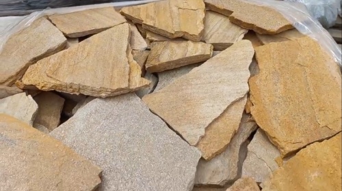 Плитняк златолит жёлтый для цоколя купить в Троицке